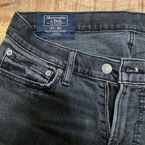 Abercrombie & Fitch / Black Jeans / Felix Super Skinny / Stretch / 31X30